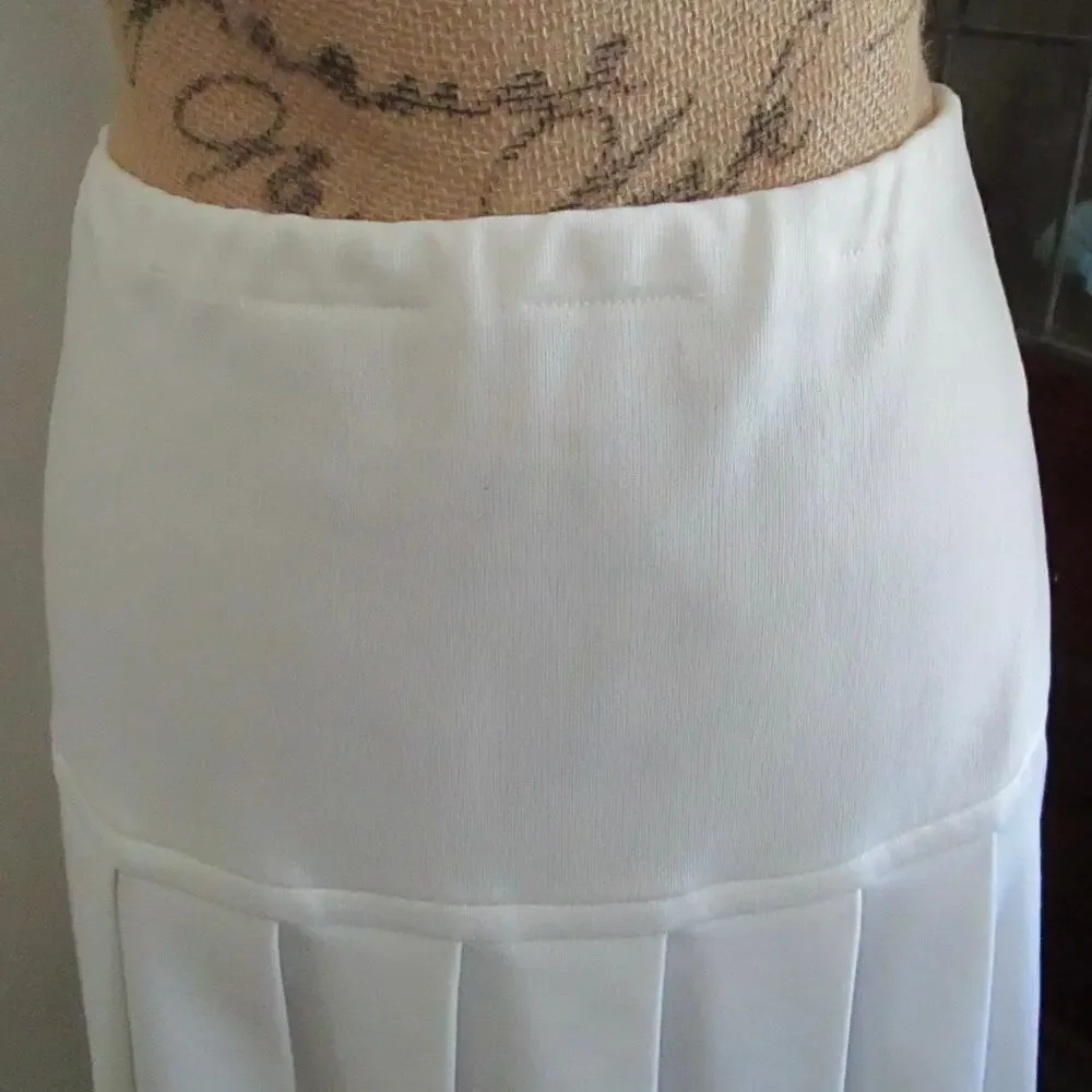 Vintage Act III White Pleated Tennis Golf Preppy Mini Skirt USA S/M 70s Coastal